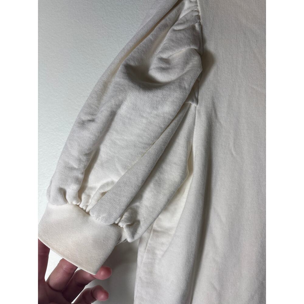 Frame Off White Half Puff Sleeve Cotton Top Sz M - Picture 3 of 5